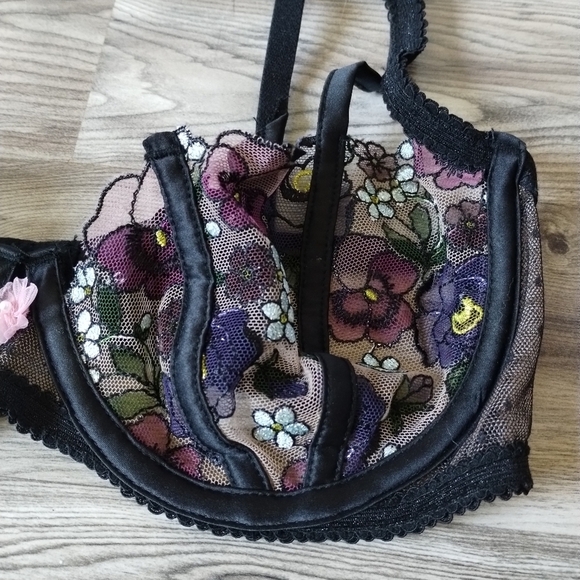 For Love and Lemons Clara Underwire Floral Lace Bra Size 34B - Picture 3 of 6
